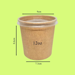 50s [Premium] 12oz with PP Lid Kraft Paper Soup Bowl