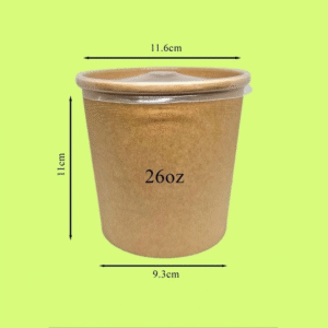 50s [Premium] 26oz with PP Lid Kraft Paper Soup Bowl